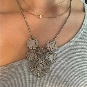 Silver flower necklace
